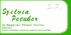 szilvia petuker business card